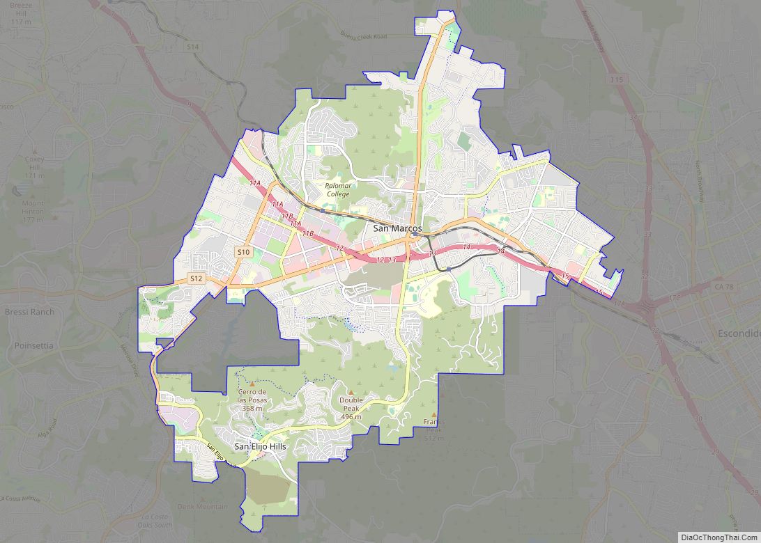 Map of San Marcos city