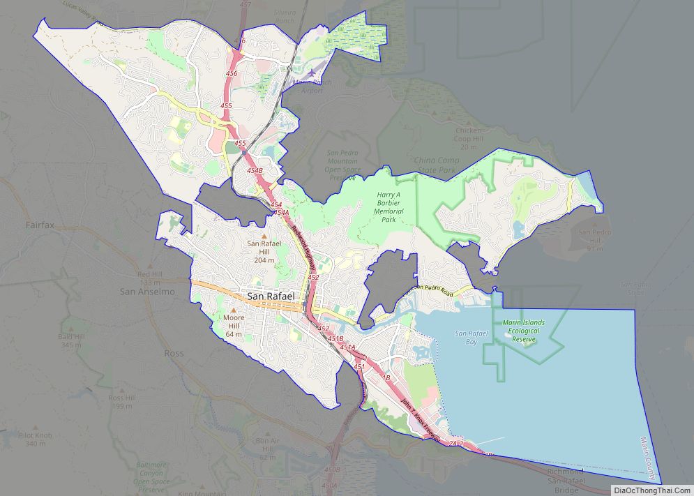 Map of San Rafael city