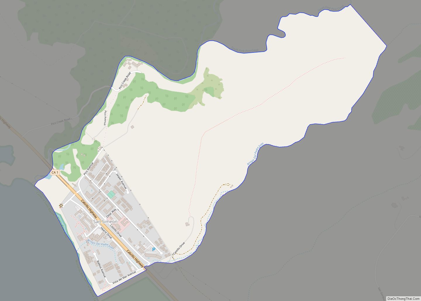 Map of San Simeon CDP