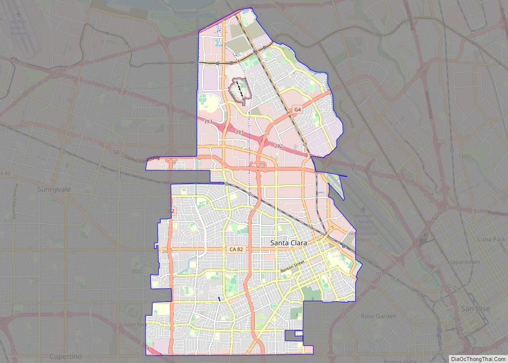 Map of Santa Clara city