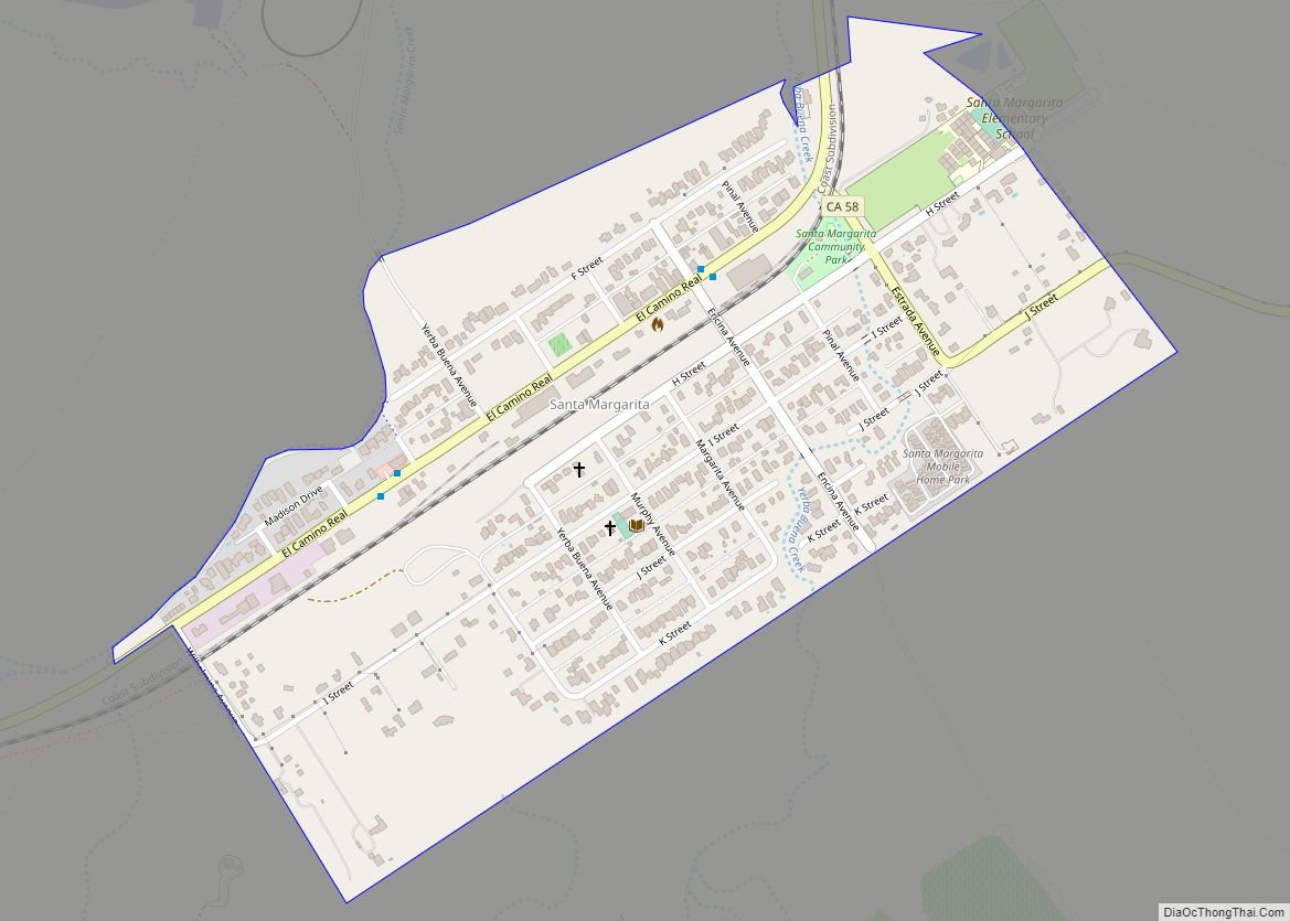 Map of Santa Margarita CDP
