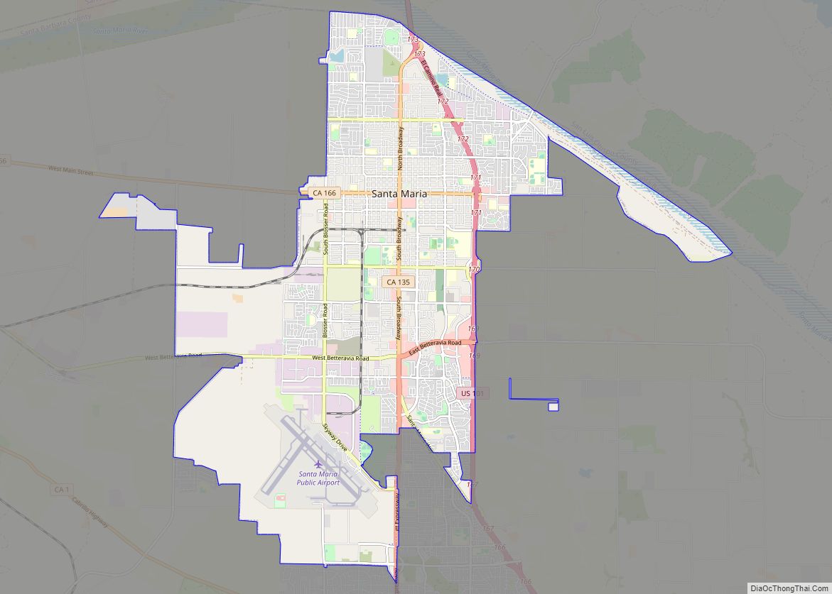 Map of Santa Maria city