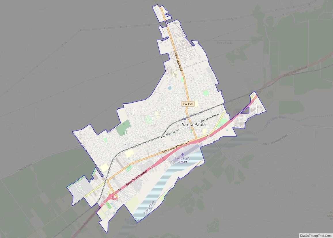 Map of Santa Paula city