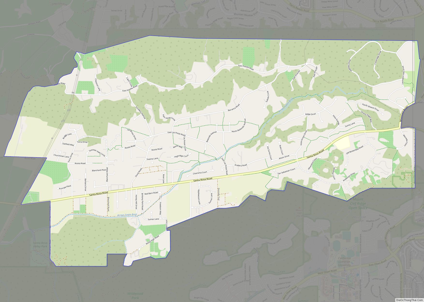 Map of Santa Rosa Valley CDP