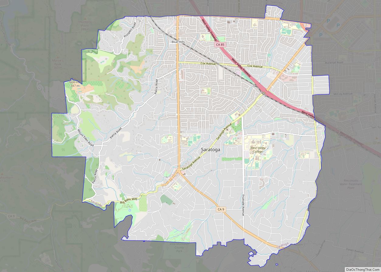 Map of Saratoga city