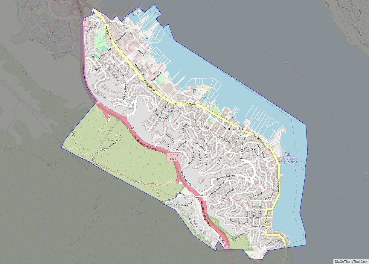 Map of Sausalito city