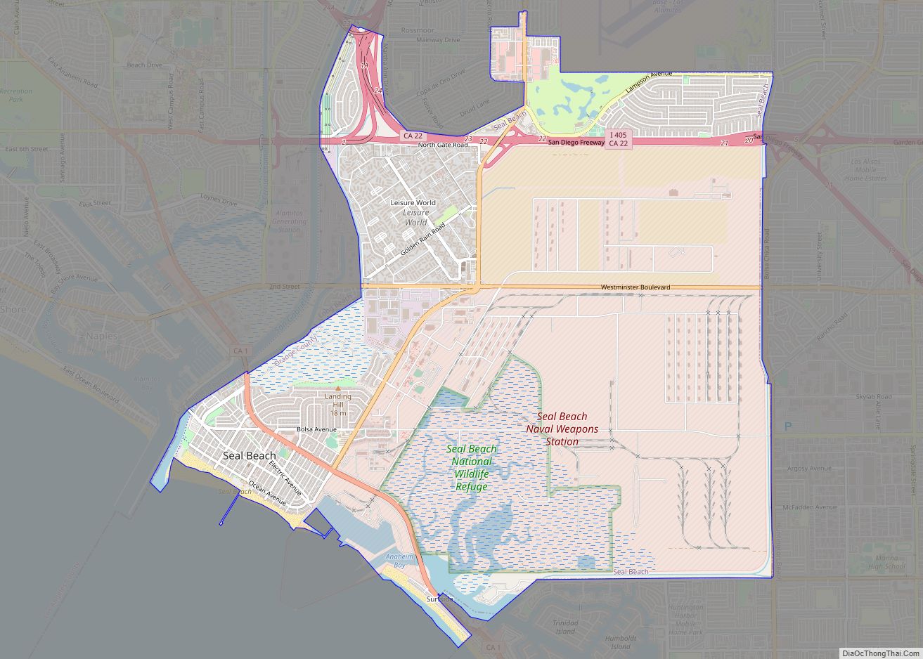 Map of Seal Beach city