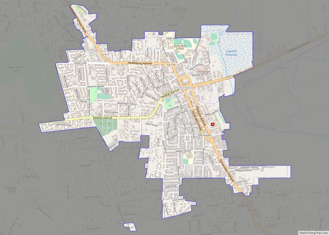 Map of Sebastopol city