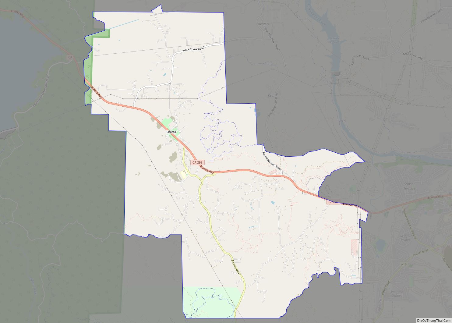 Map of Shasta CDP