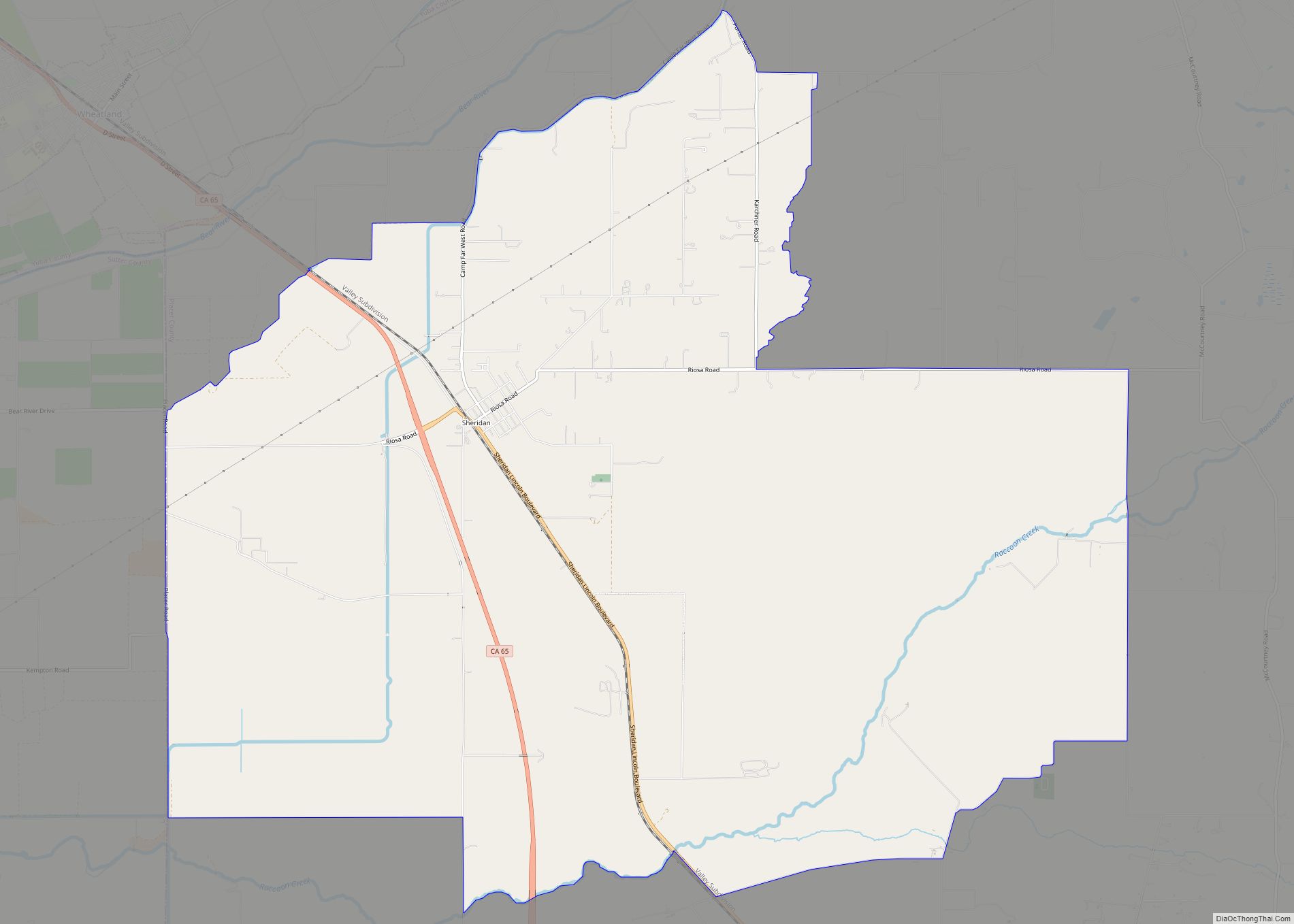 Map of Sheridan CDP, California
