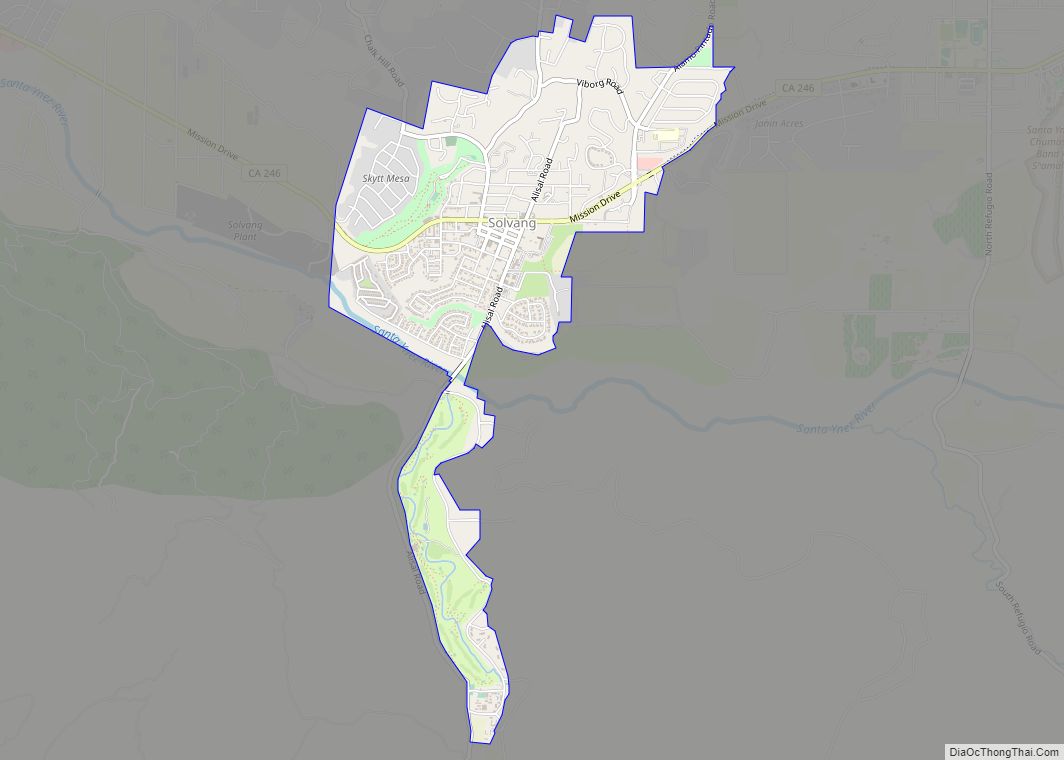 Map of Solvang city