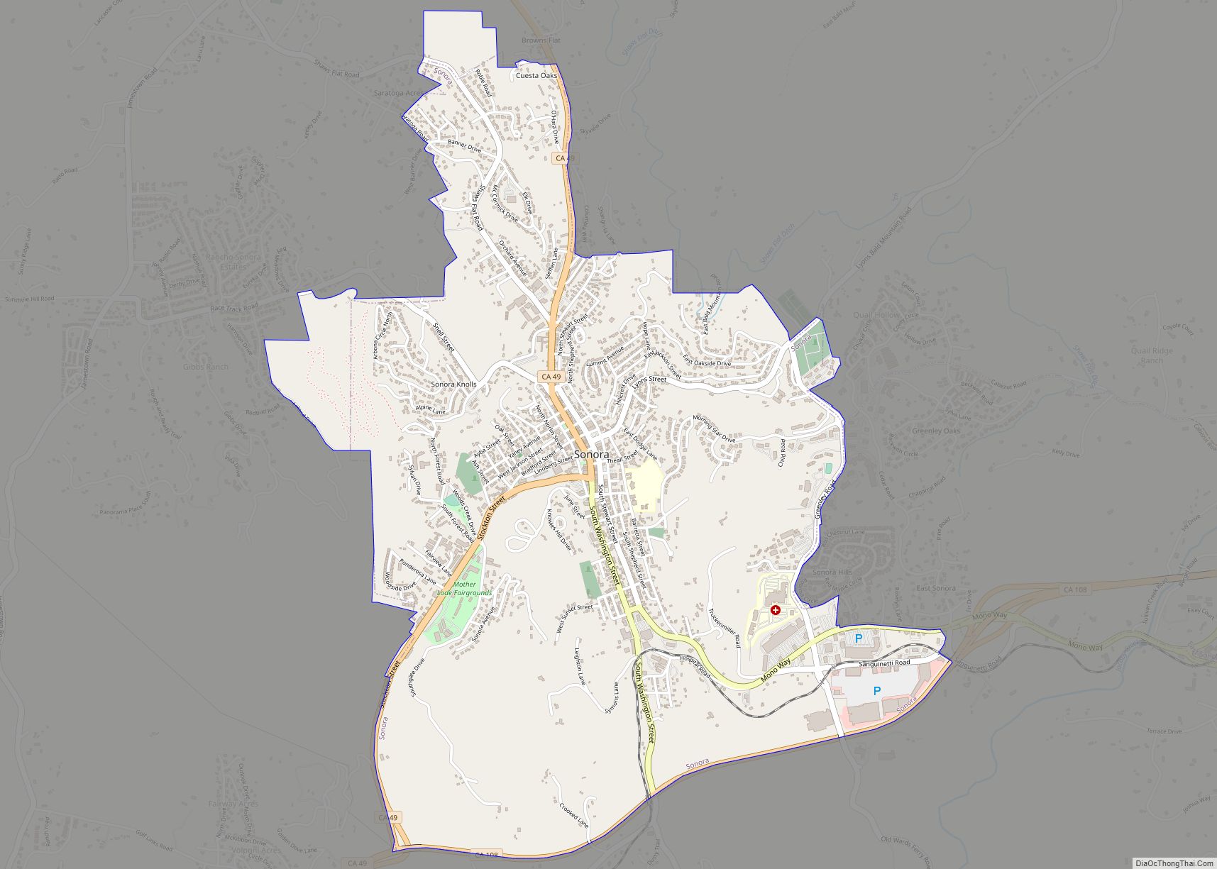 Map of Sonora city