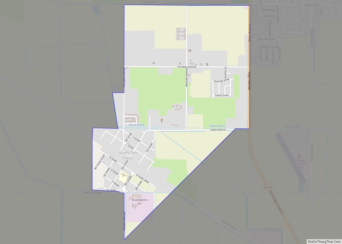Map of South Dos Palos CDP