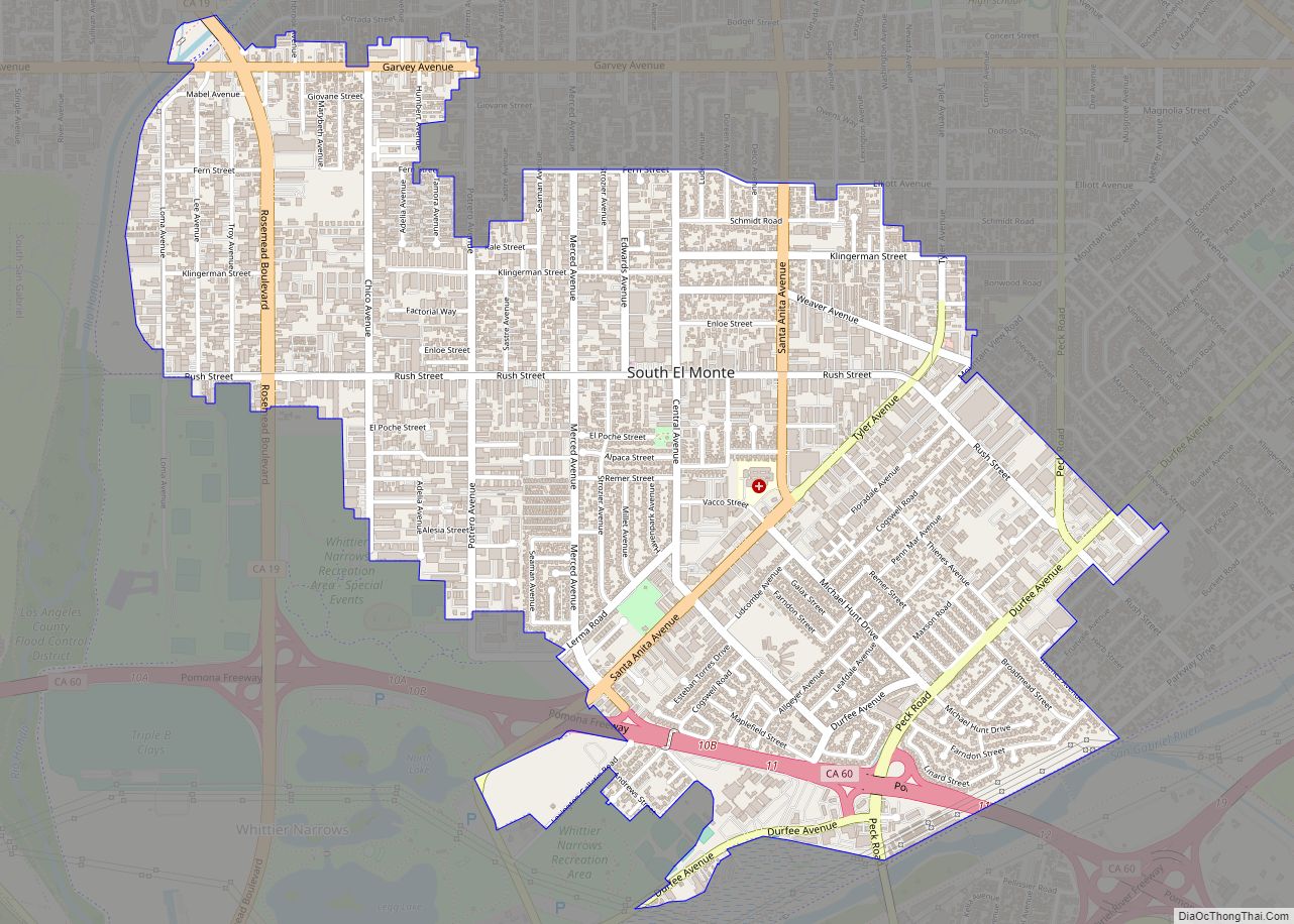 Map of South El Monte city