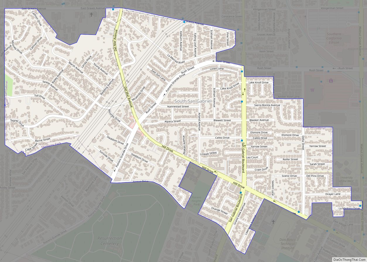 Map of South San Gabriel CDP