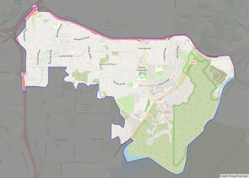 Map of Spring Valley CDP, California
