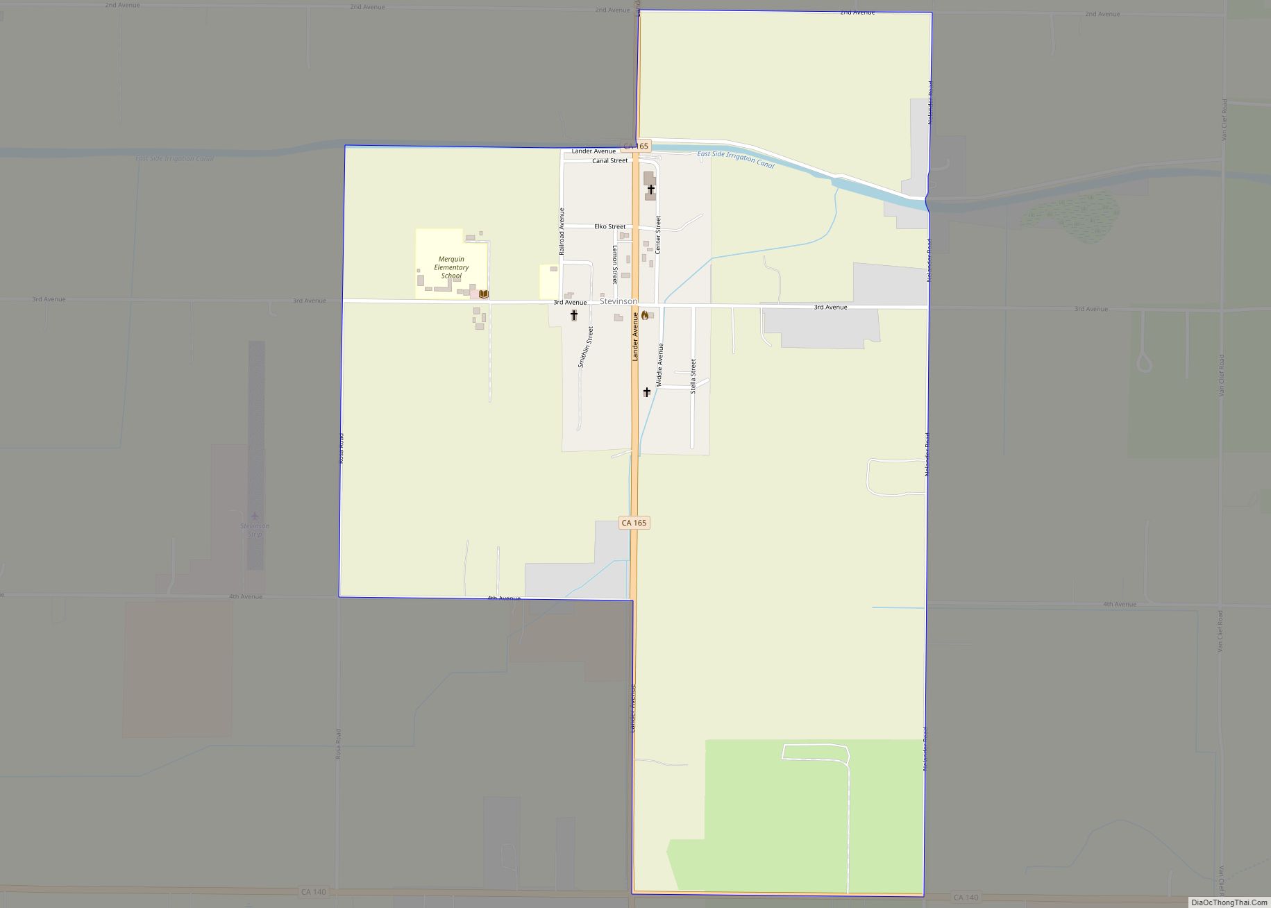 Map of Stevinson CDP