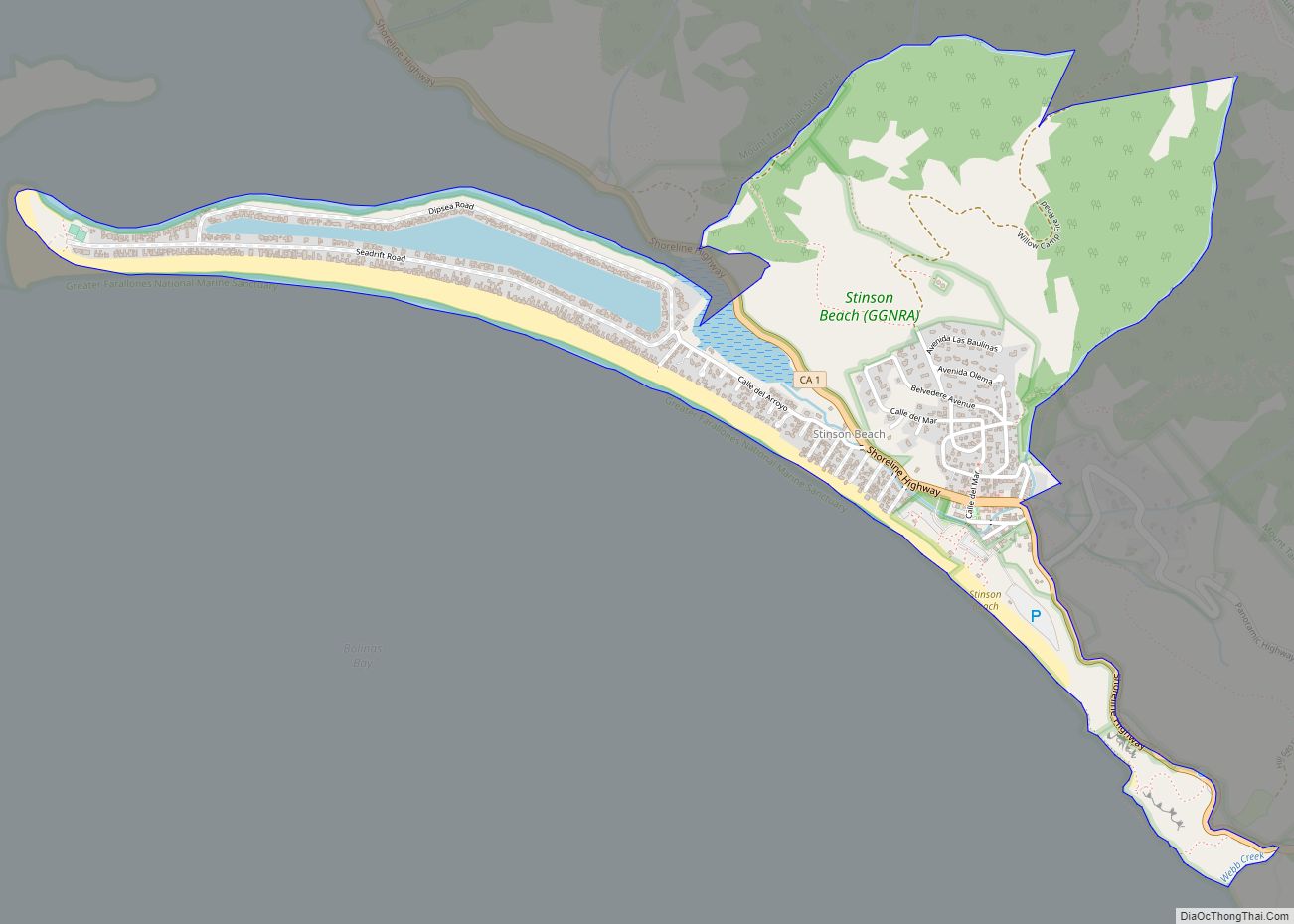 Map of Stinson Beach CDP