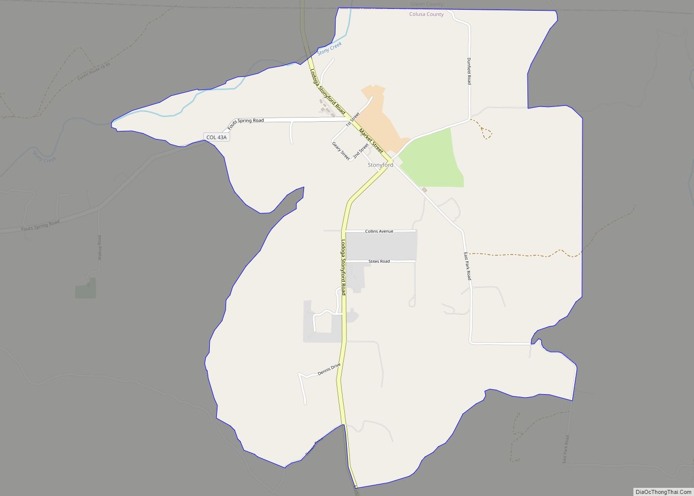 Map of Stonyford CDP
