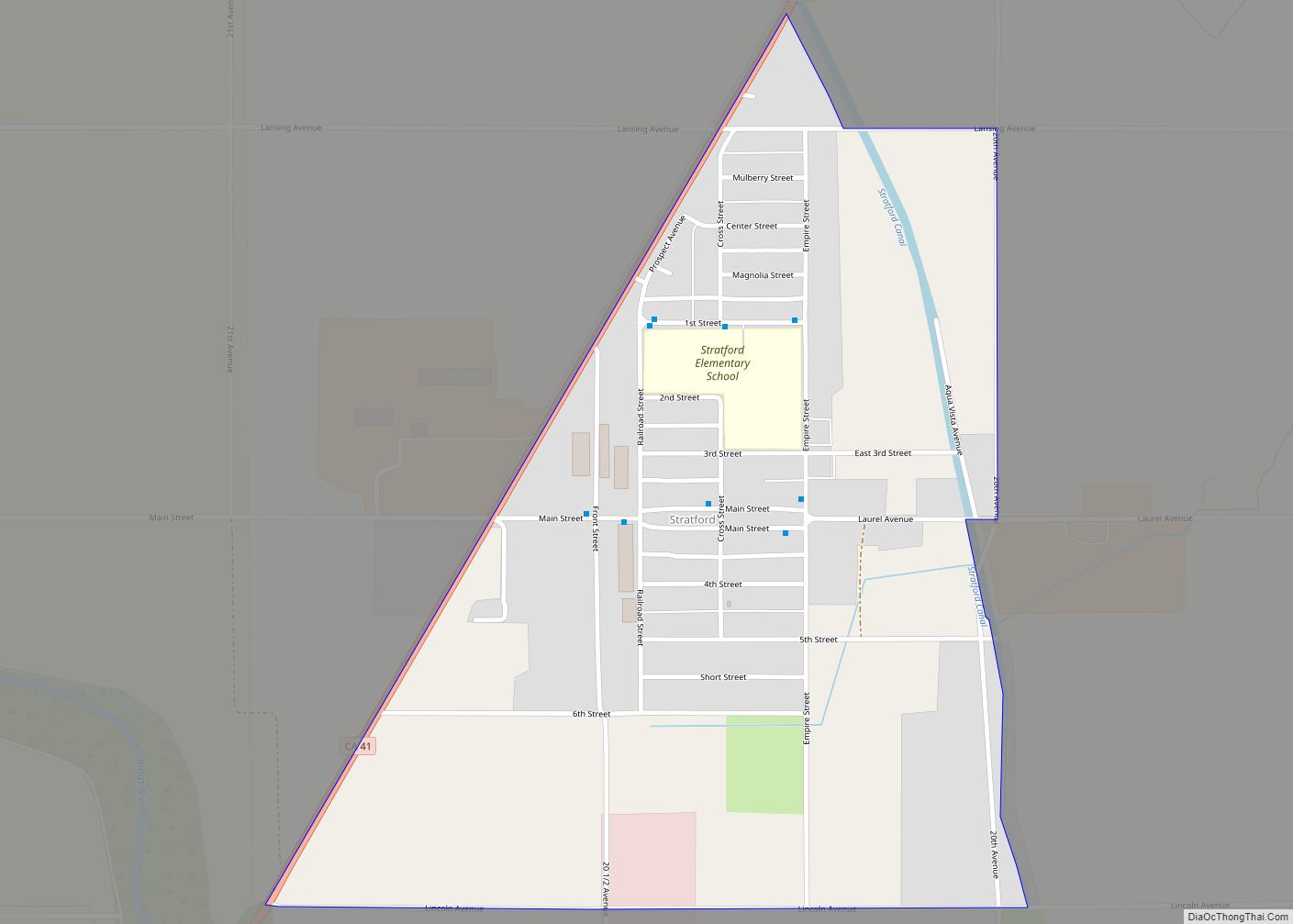 Map of Stratford CDP