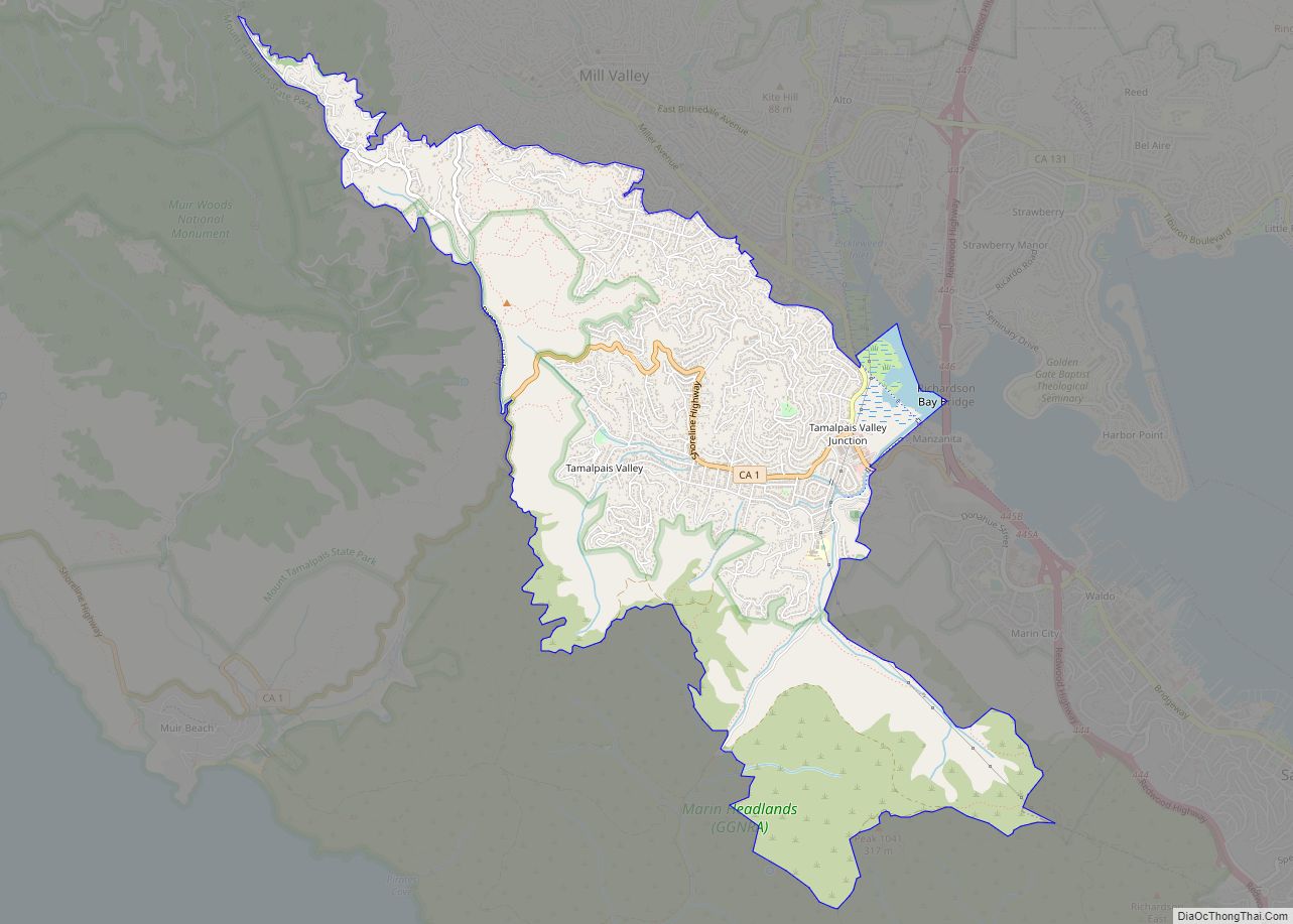 Map of Tamalpais-Homestead Valley CDP