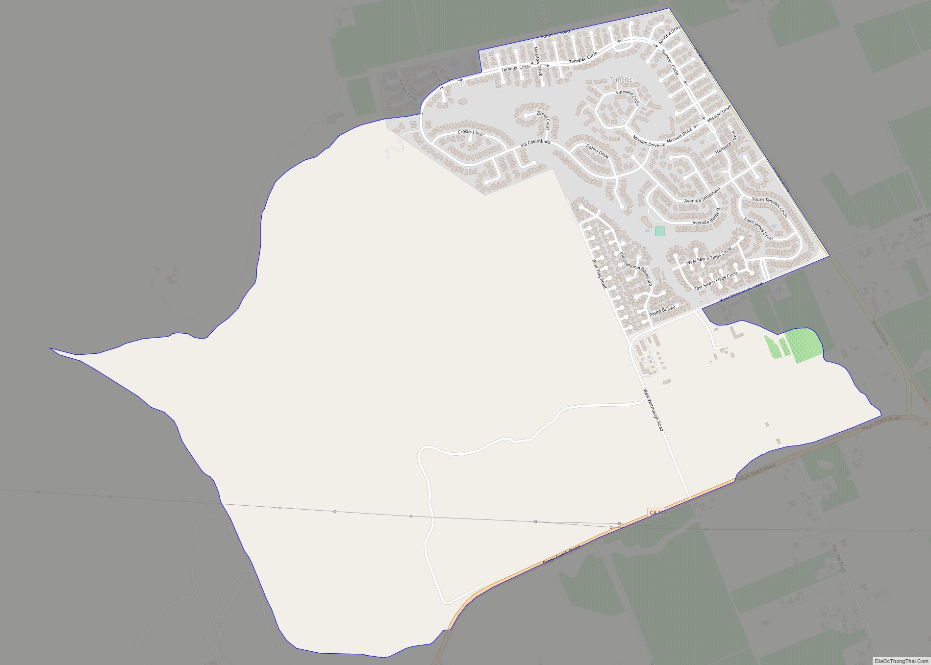Map of Temelec CDP