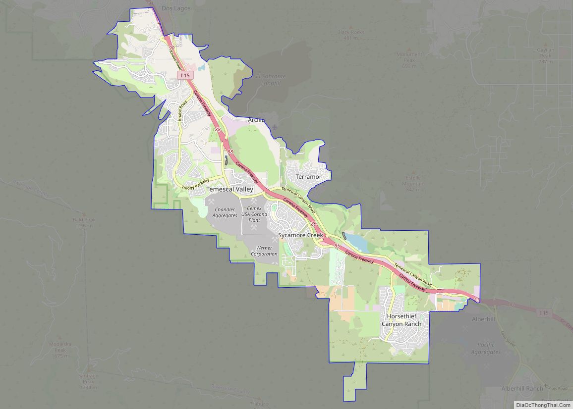 Map of Temescal Valley CDP