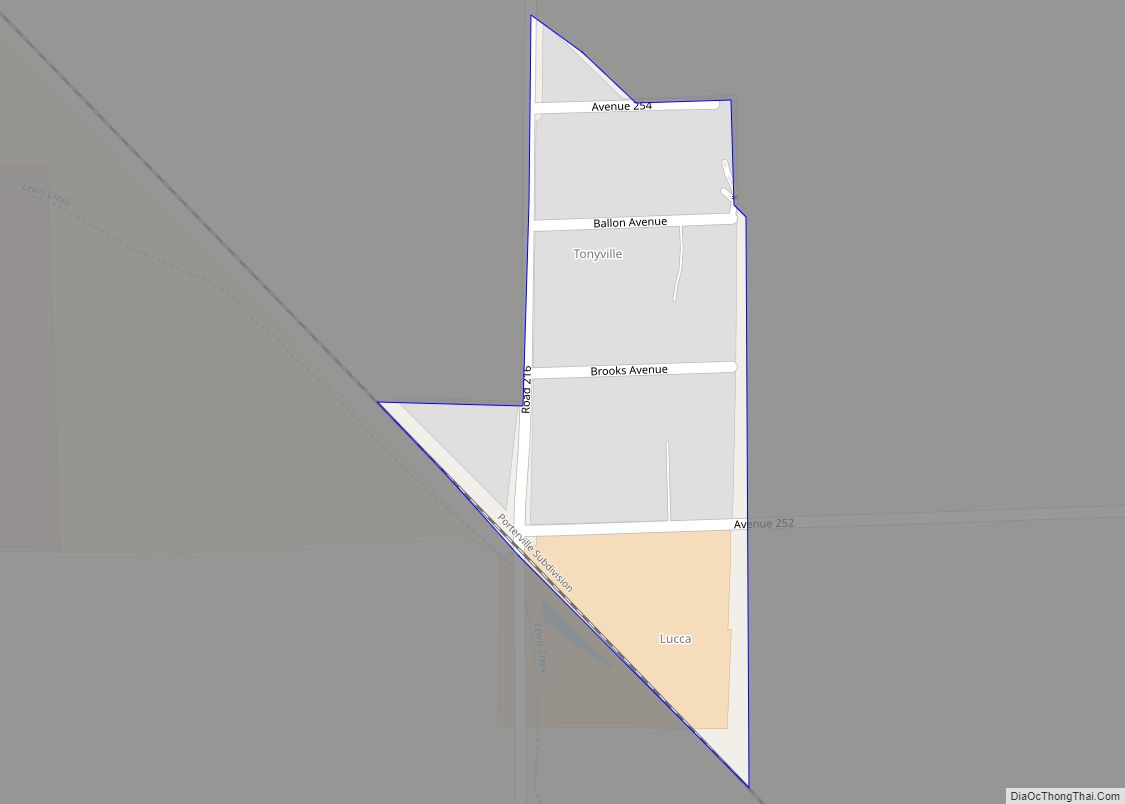 Map of Tonyville CDP