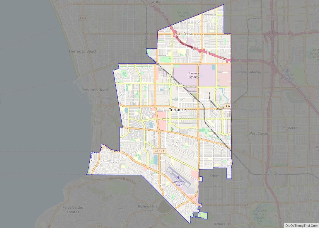 Map of Torrance city