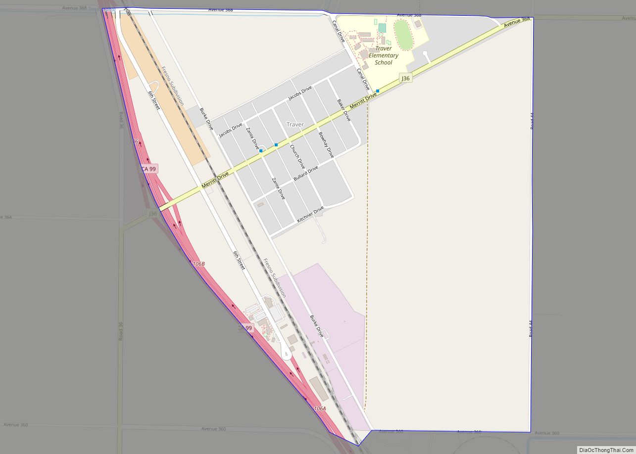 Map of Traver CDP