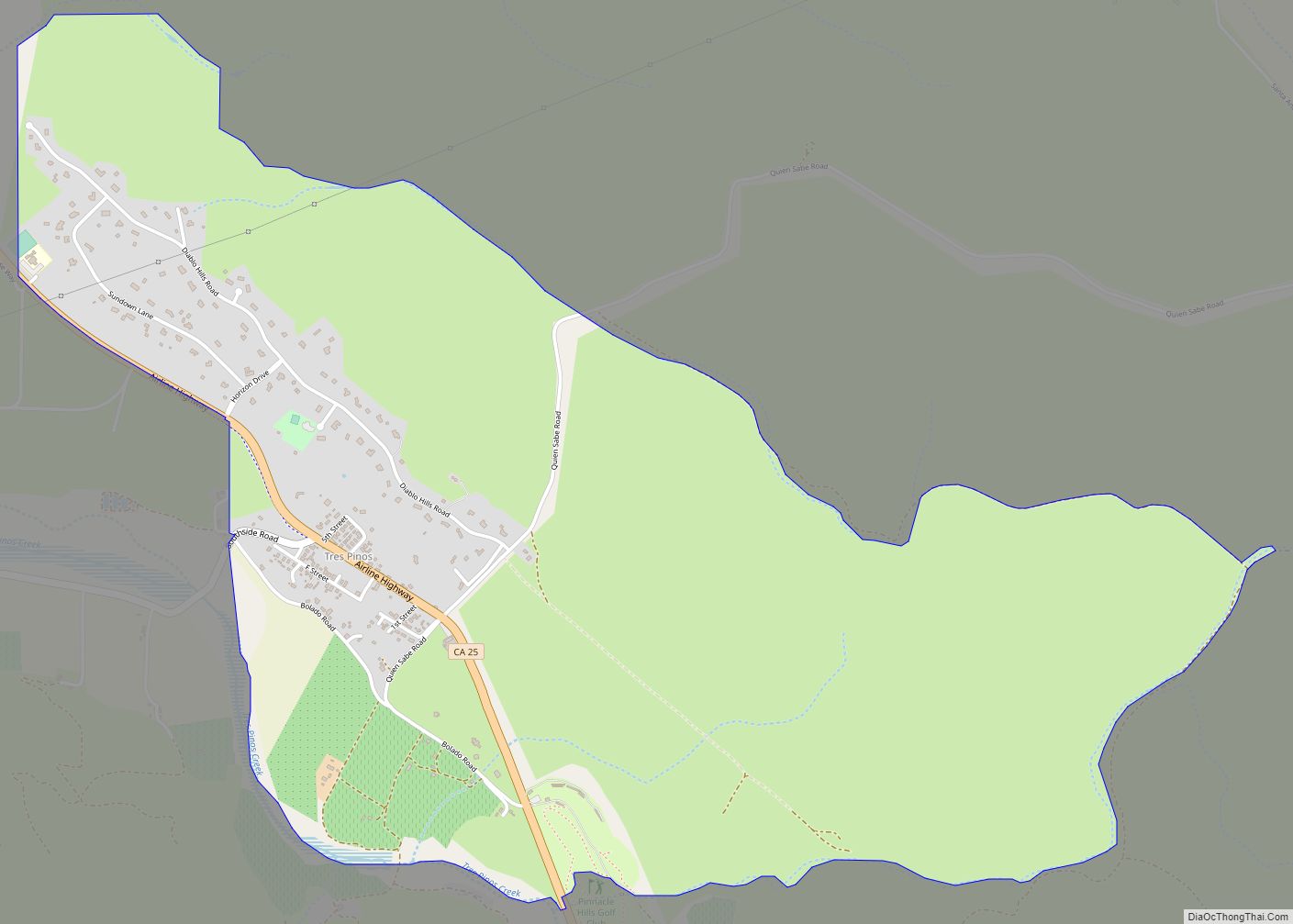 Map of Tres Pinos CDP
