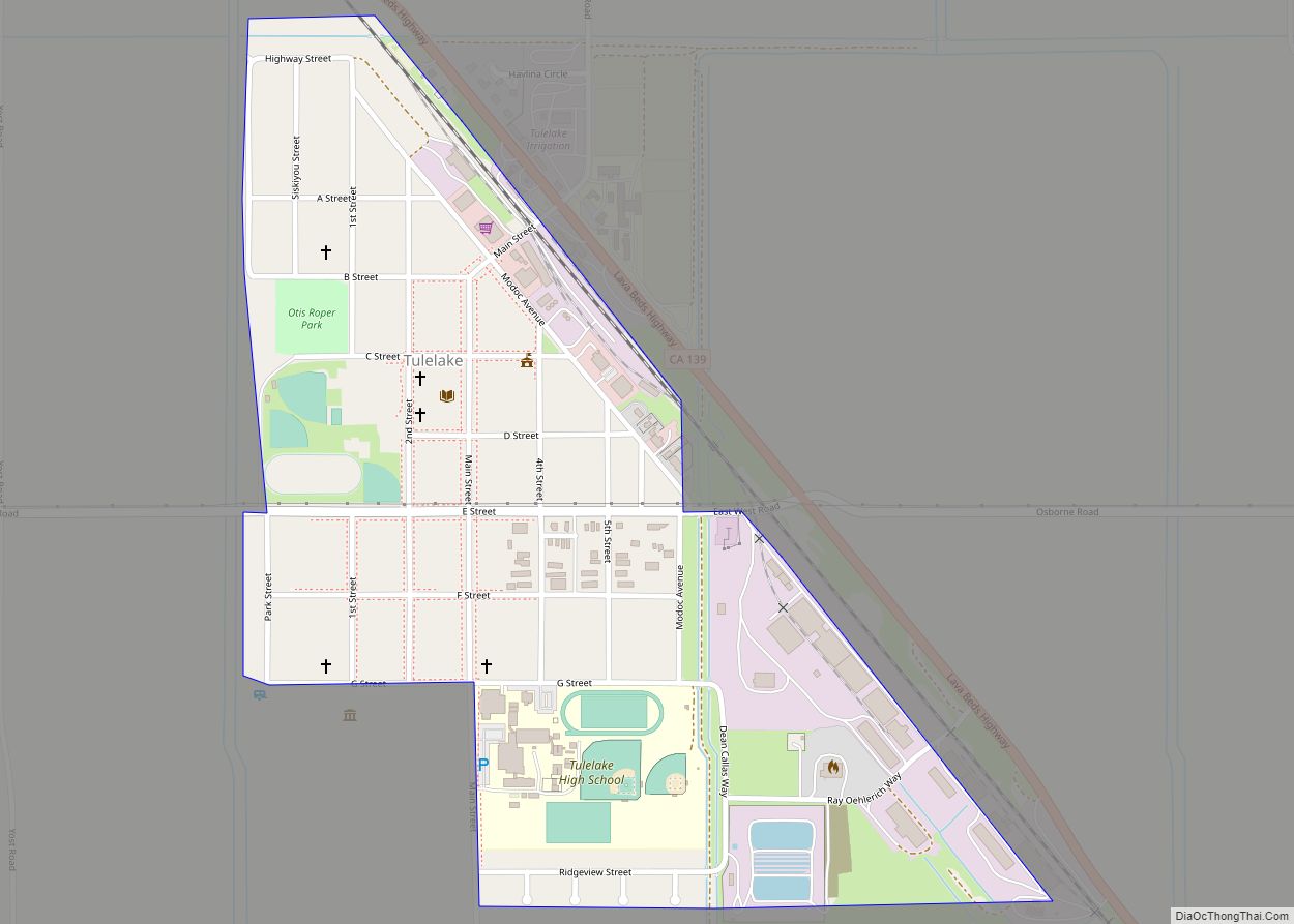Map of Tulelake city