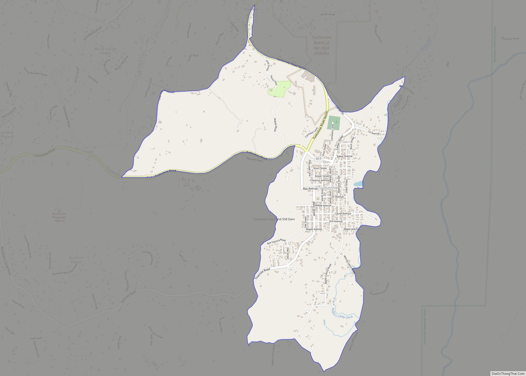 Map of Tuolumne City CDP