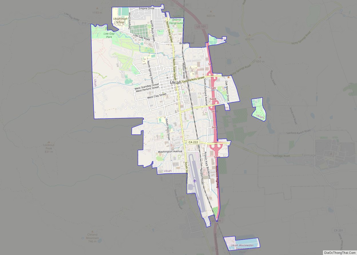 Map of Ukiah city