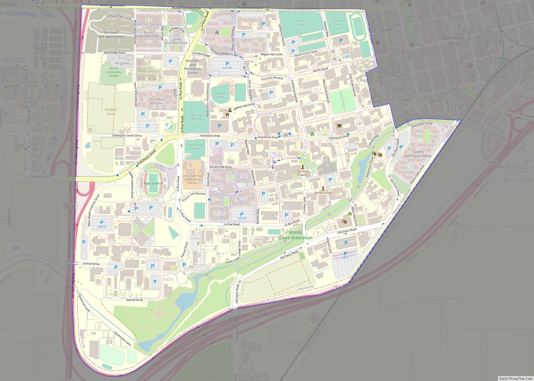 Map of University of California-Davis CDP