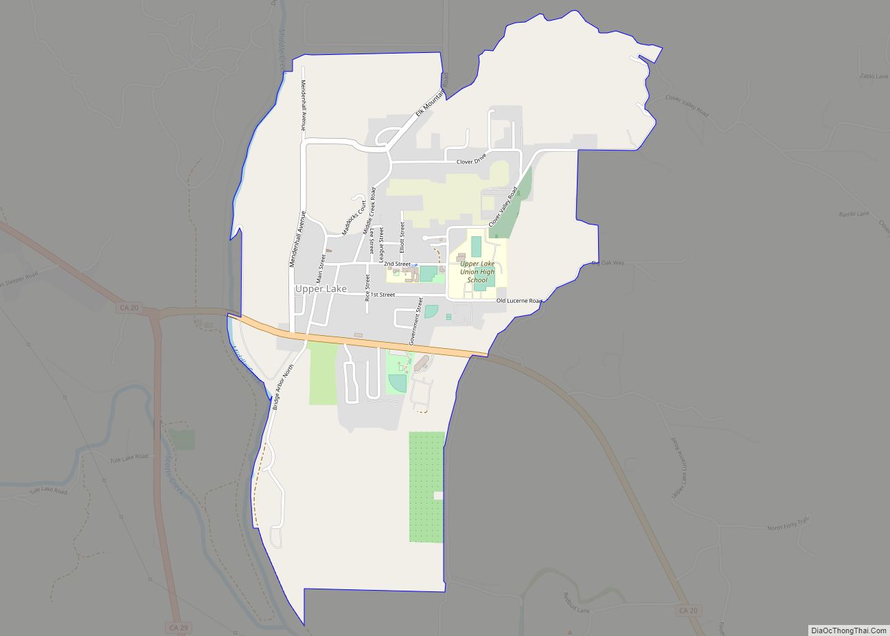 Map of Upper Lake CDP