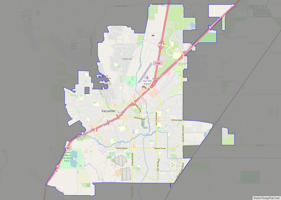 Map of Vacaville city