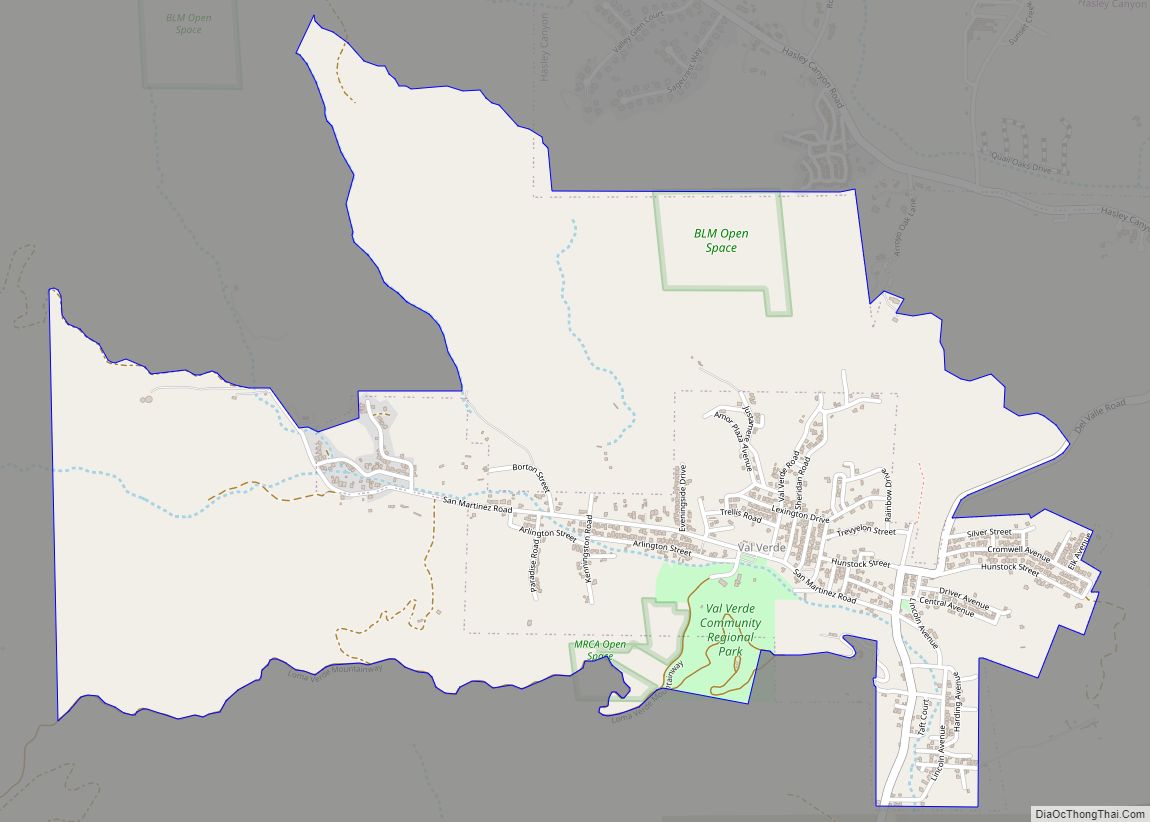 Map of Val Verde CDP