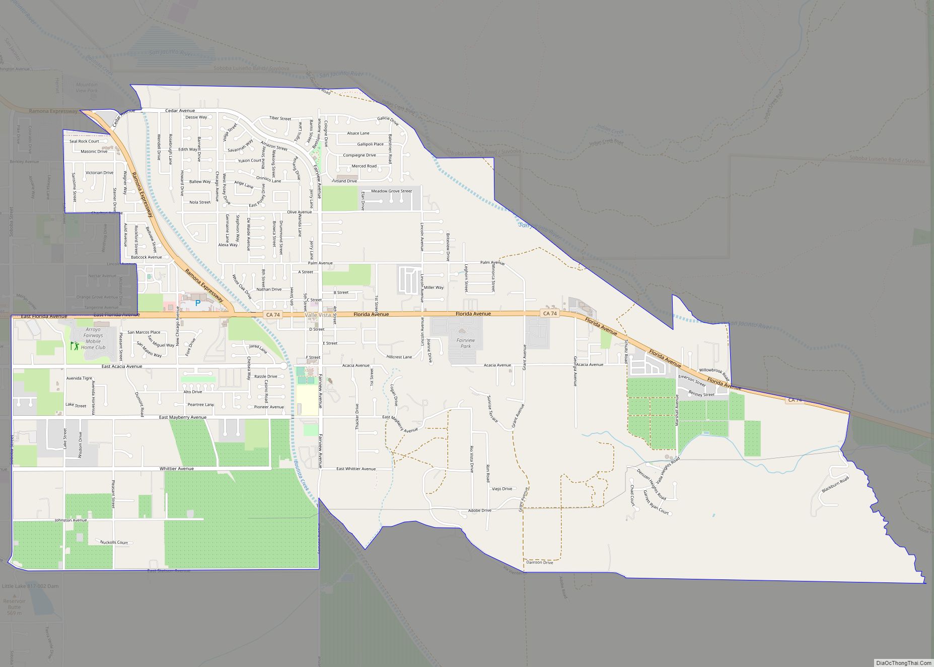 Map of Valle Vista CDP, California