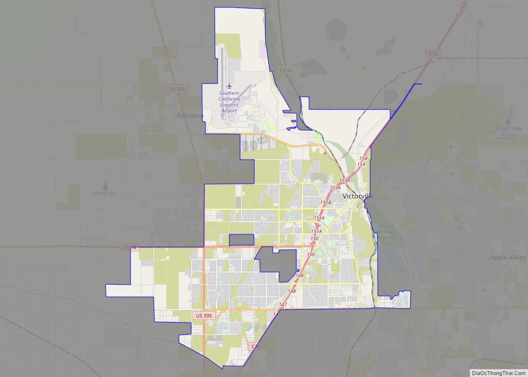Map of Victorville city