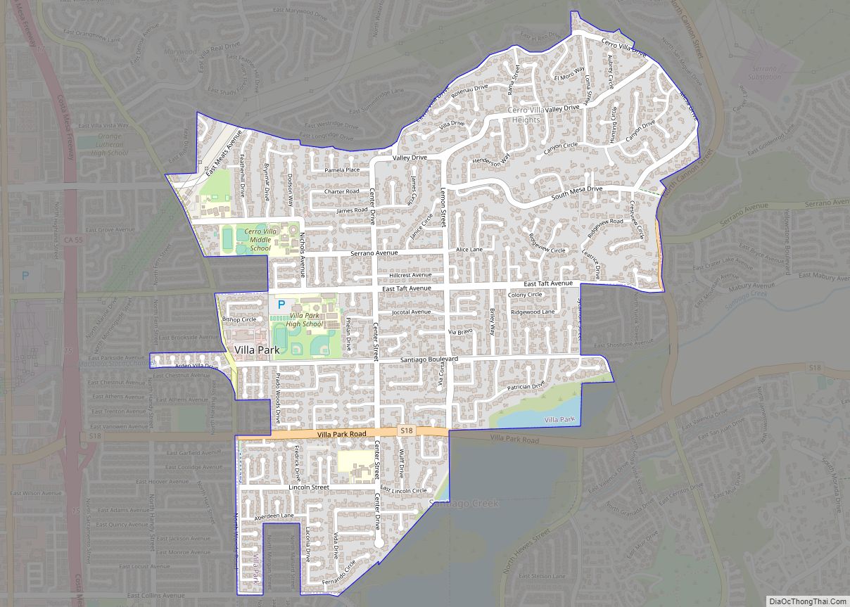 Map of Villa Park city