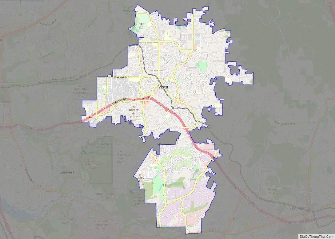 Map of Vista city