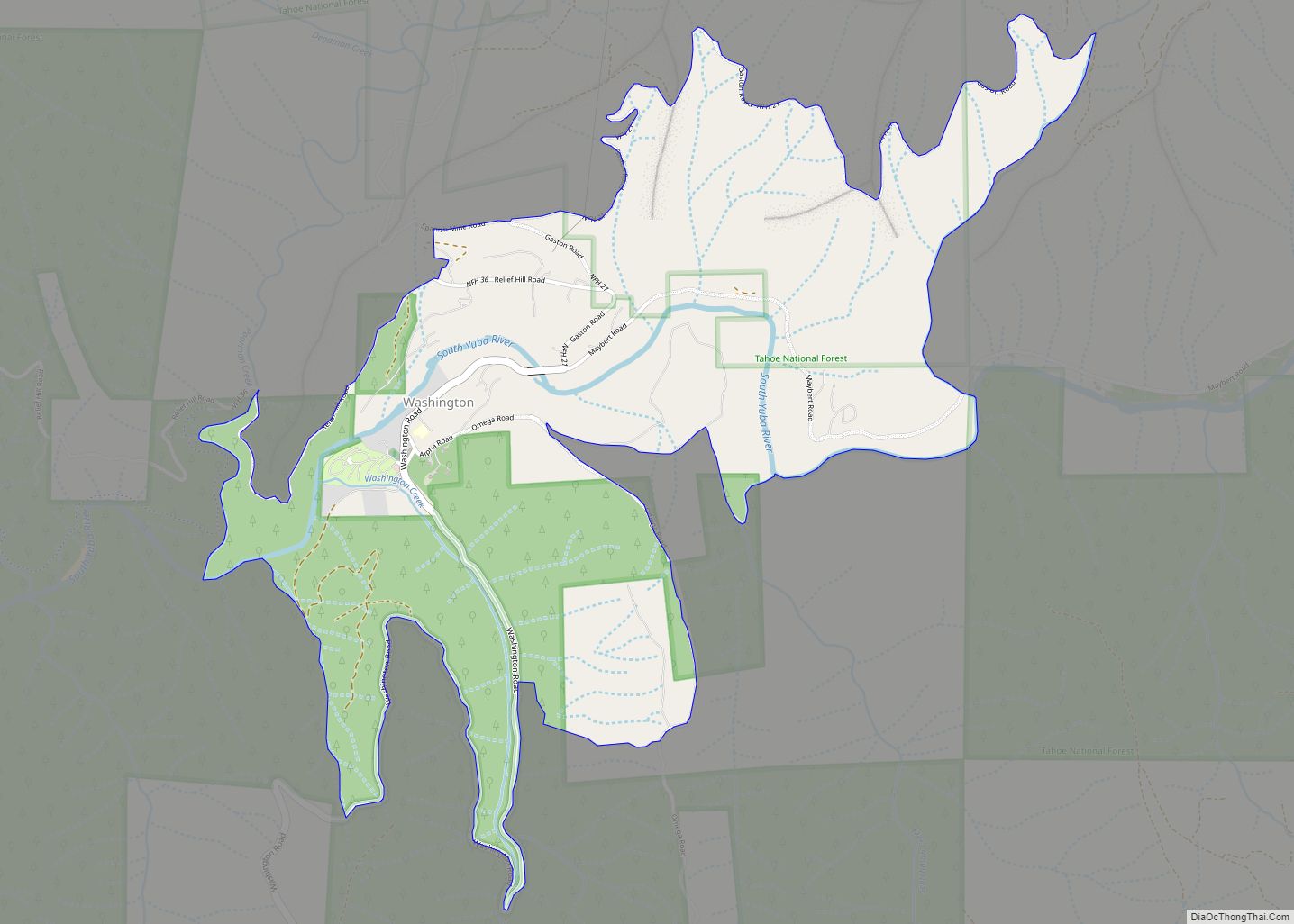 Map of Washington CDP, California