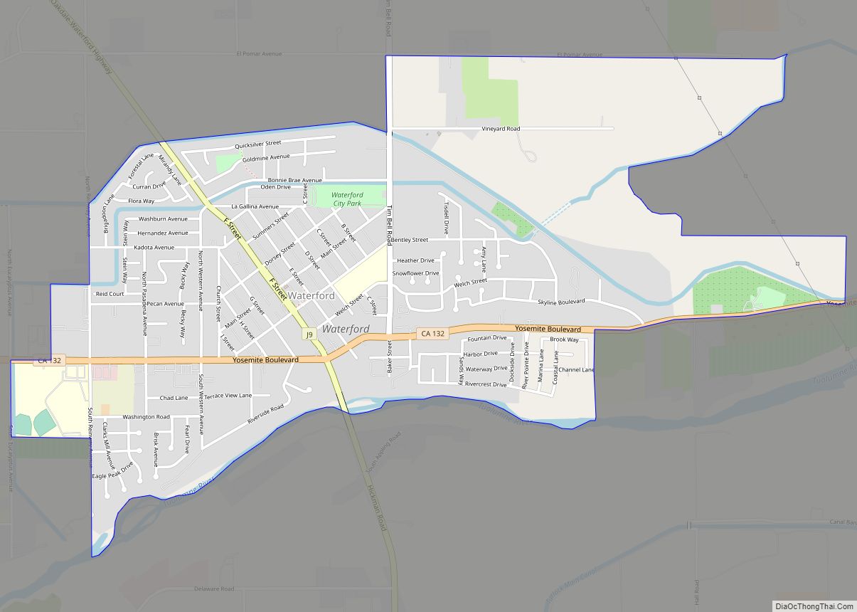 Map of Waterford city