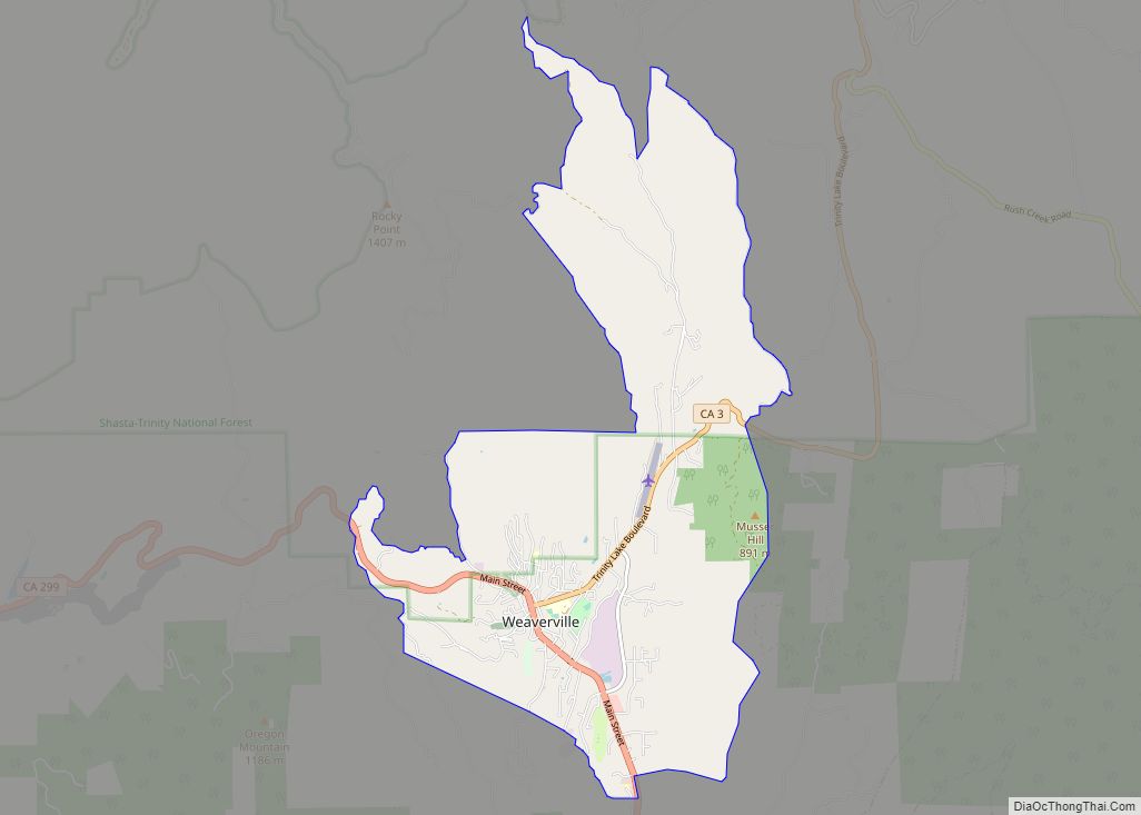 Map of Weaverville CDP