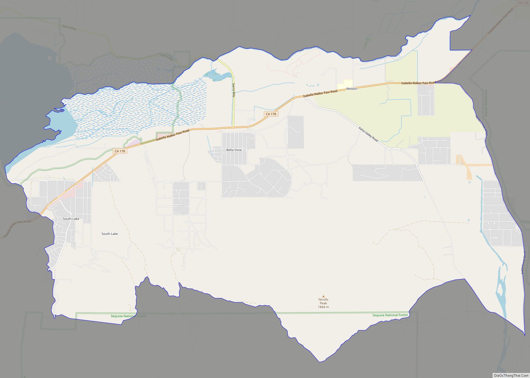 Map of Weldon CDP, California