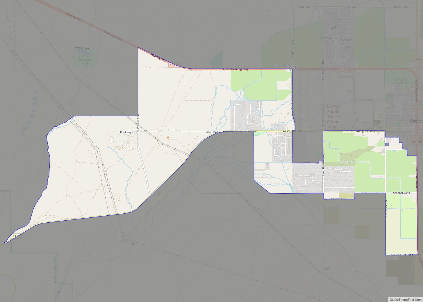 Map of West Bishop CDP