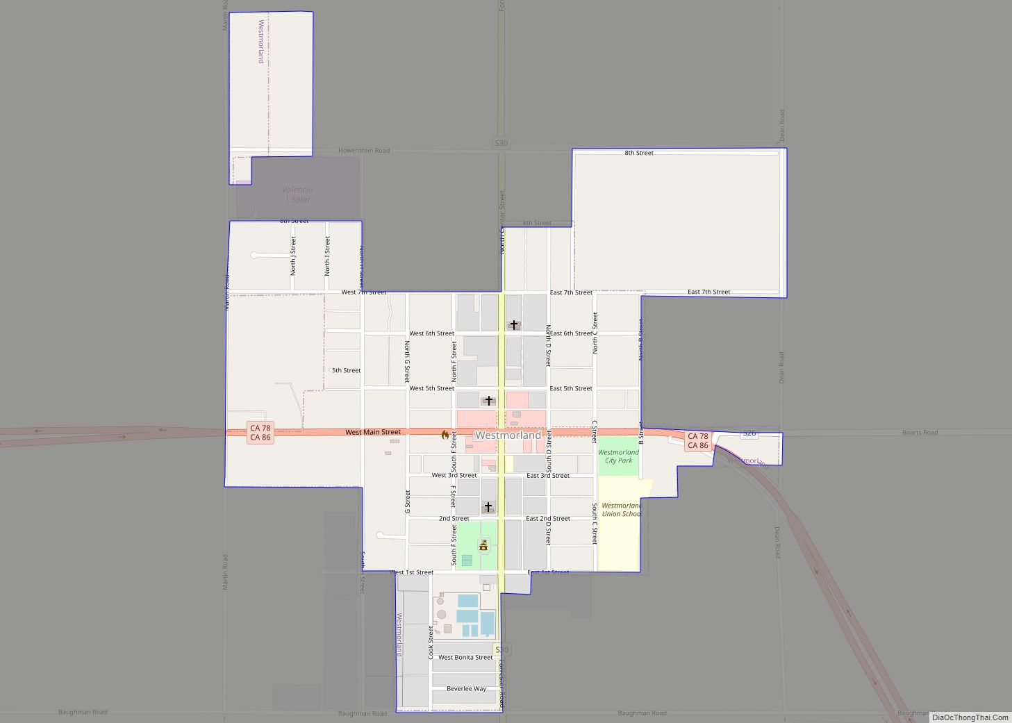 Map of Westmorland city