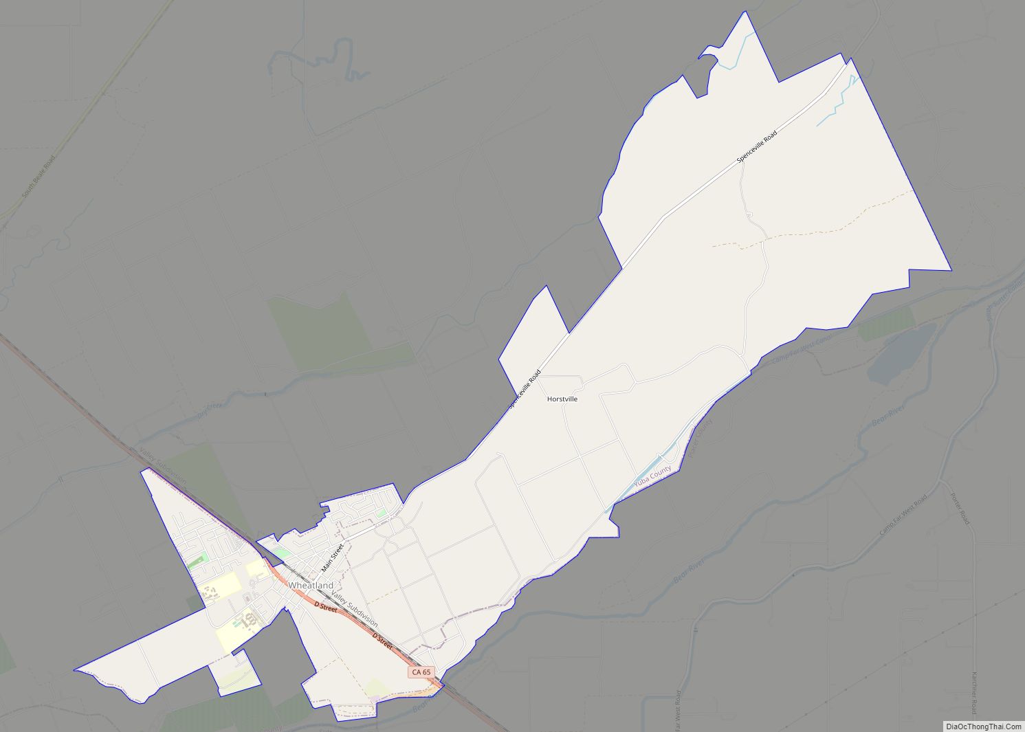 Map of Wheatland city
