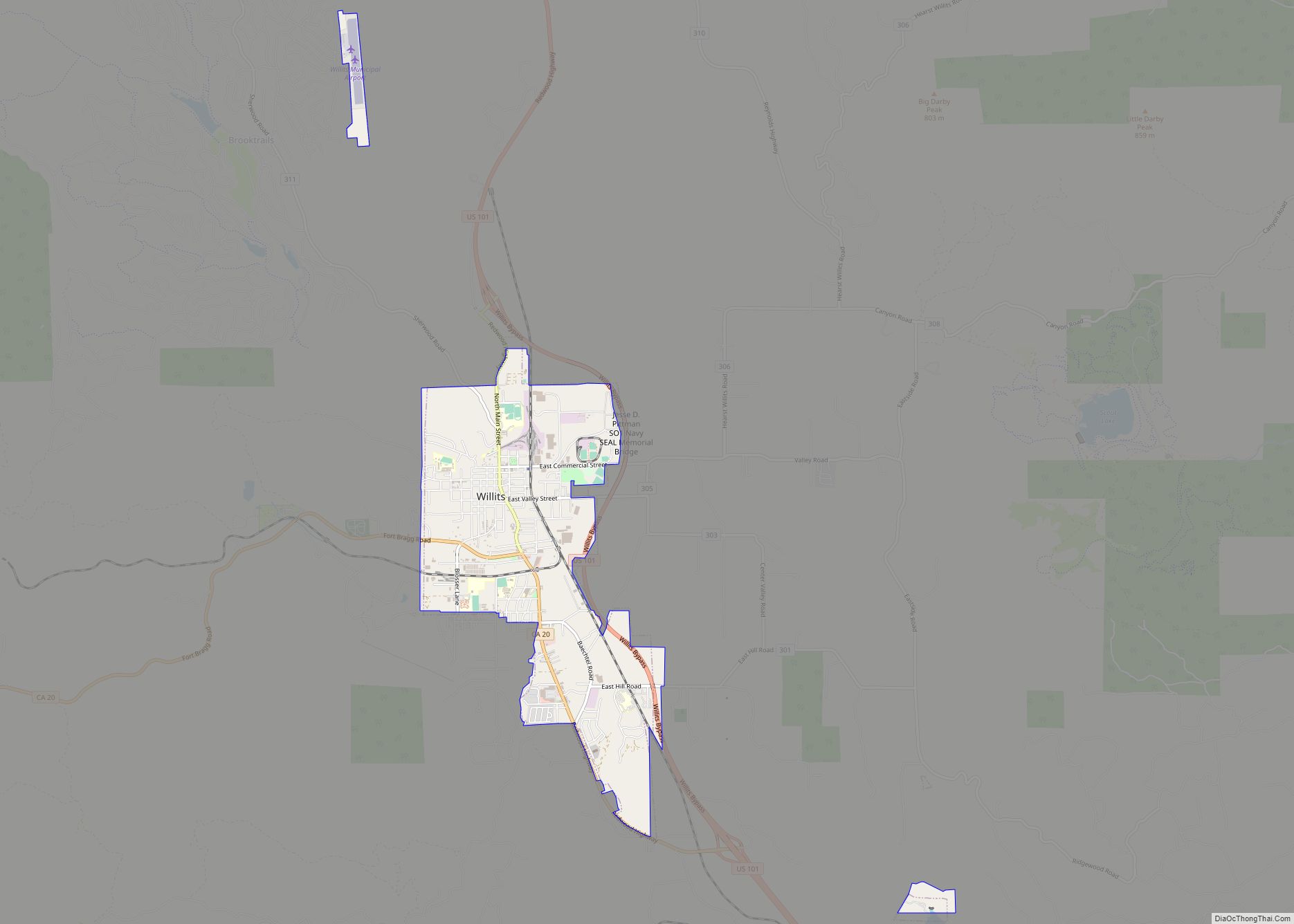 Map of Willits city